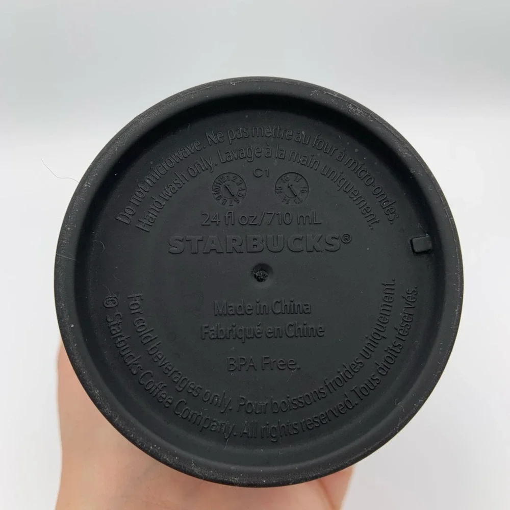 Starbucks 2015 Soft Touch Matte Black Venti Tumbler Cold Cup Acrylic Collectible